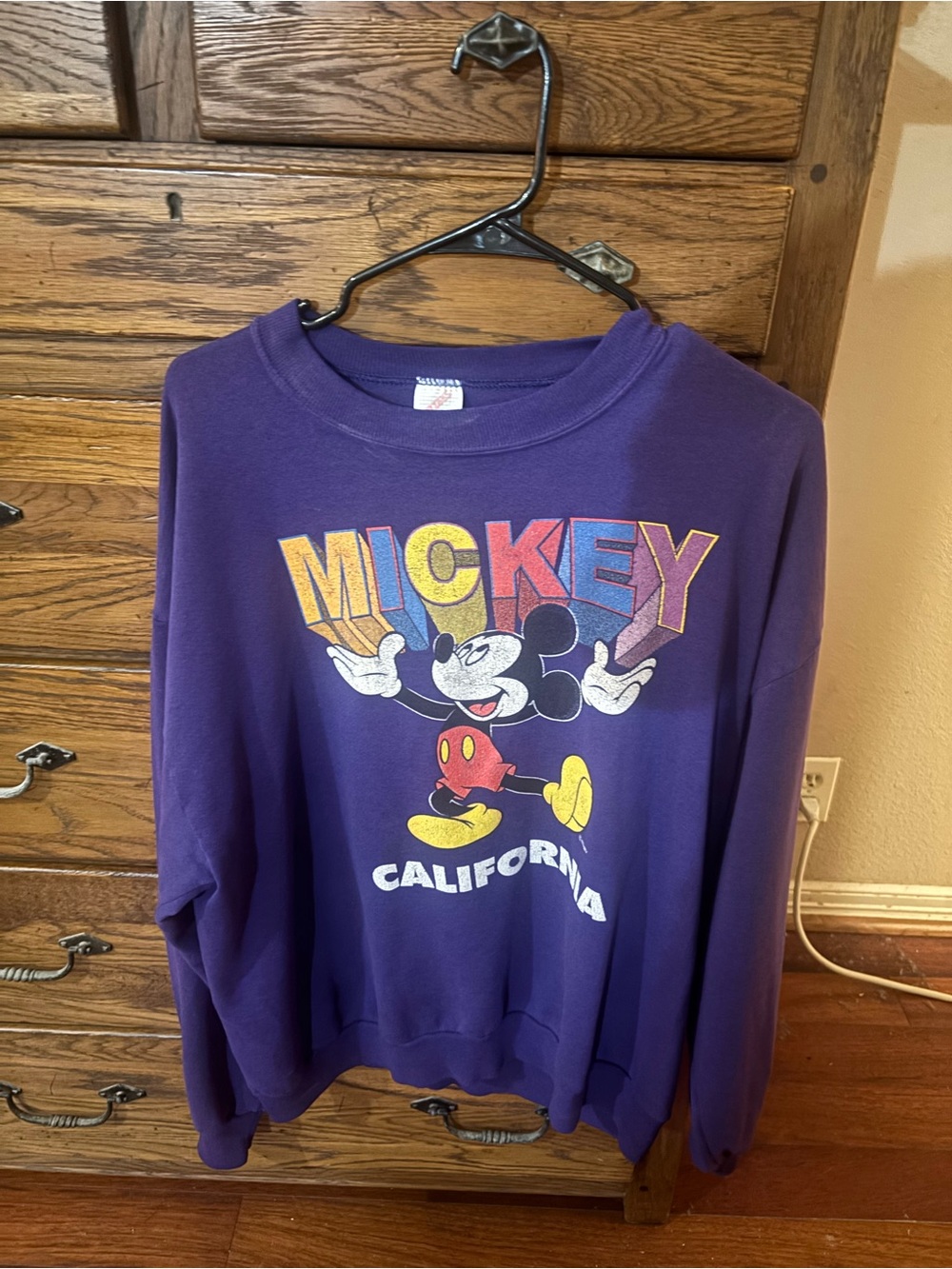Vintage Purple Mickey California Crewneck Sweatshirt